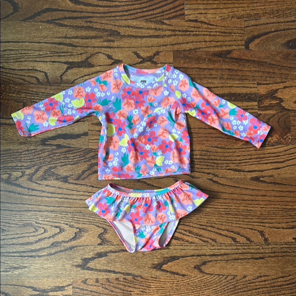 Tea Collection Floral 6-9 Month Swim Set